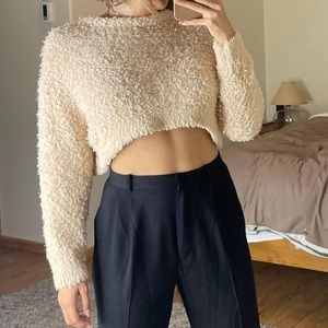 Urban Outfitters Cropped Fuzzy Sweater